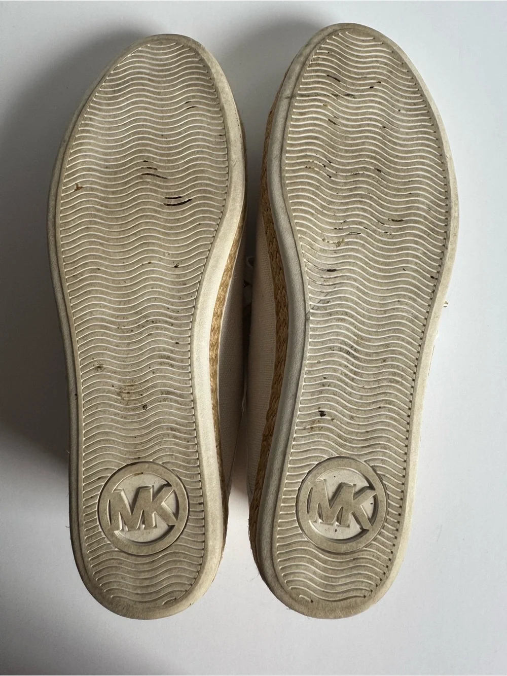 Michael Kors Cream and Gold Lace-Up Sneakers